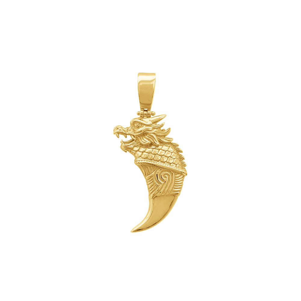Textured Dragon Fang Pendant (14K)