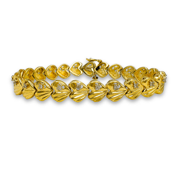 Diamond Heart-Link Lady Bracelet (14K)