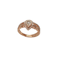 Zaručnički prsten s dijamantnim grozdom od dva dijela u obliku suze (14K)