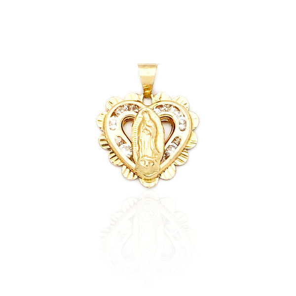 Virgin Mary Heart Pendant (14K)