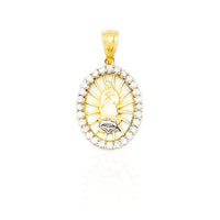 Virgin Mary Oval Radiant Light Frame Pendant (14K)