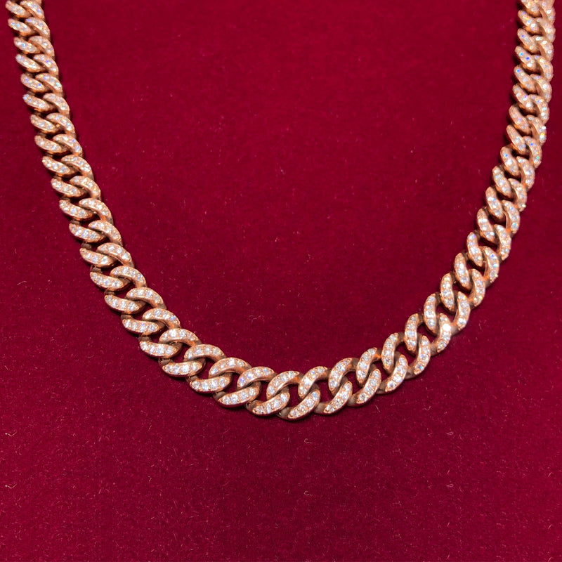 Diamond R/G Cuban Link Chain (14K)