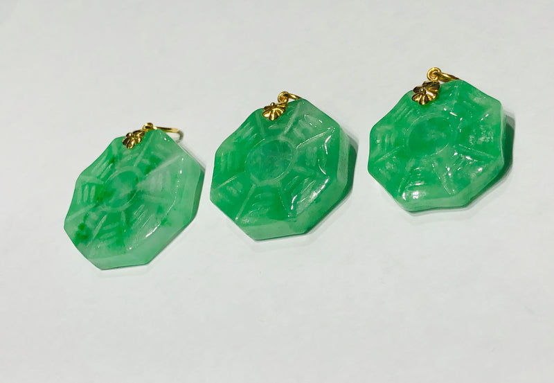 Jade Eight Trigrams Pendant (14K bail)