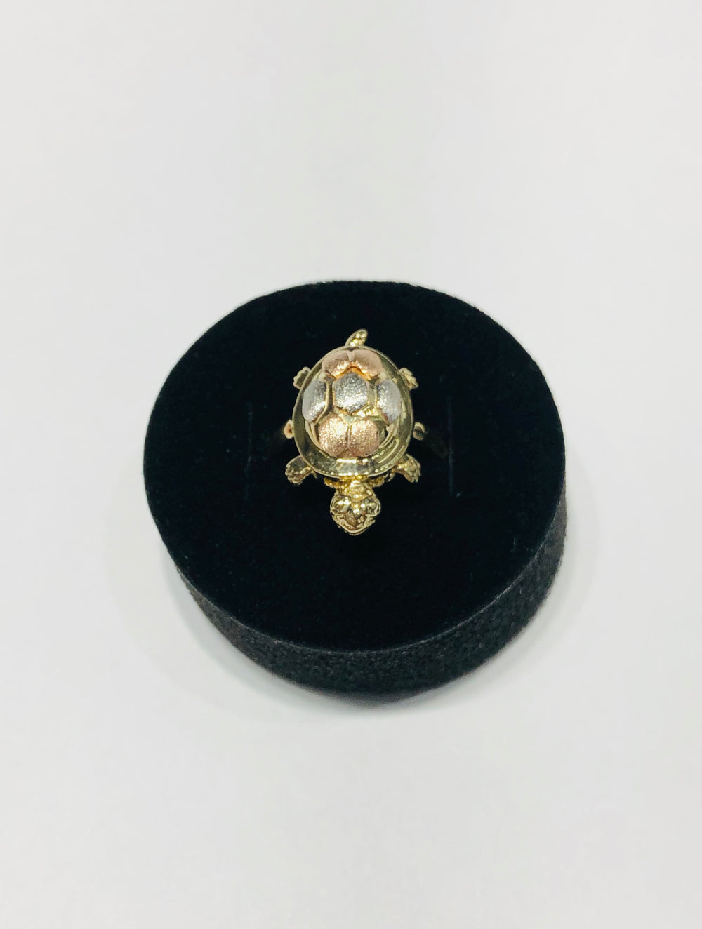 Turtle Tri-Color Sand Blast Finish Ring (14K)