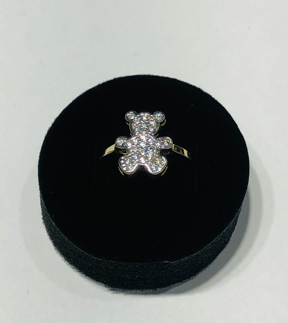 Teddy Bear Two-Tones Gold Ring (14K)