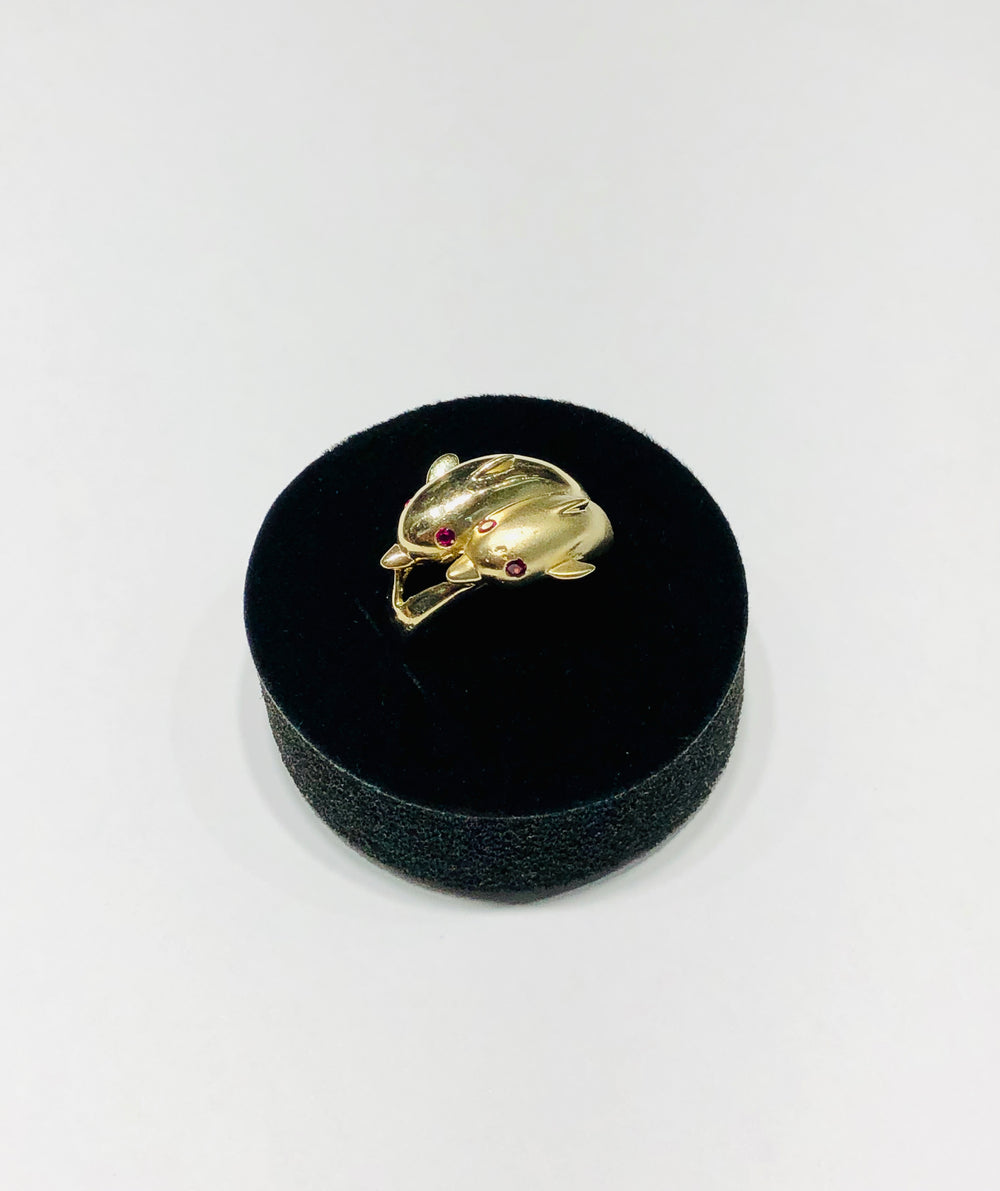 Dolphin CZ Ring (14K)