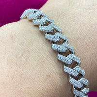 Iced-Out Cuban Bracelet (Silver)