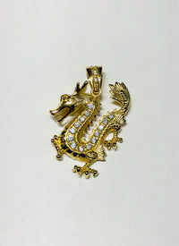 Eastern Dragon Diamond Pendant (Silver) front - Popular Jewelry - New York