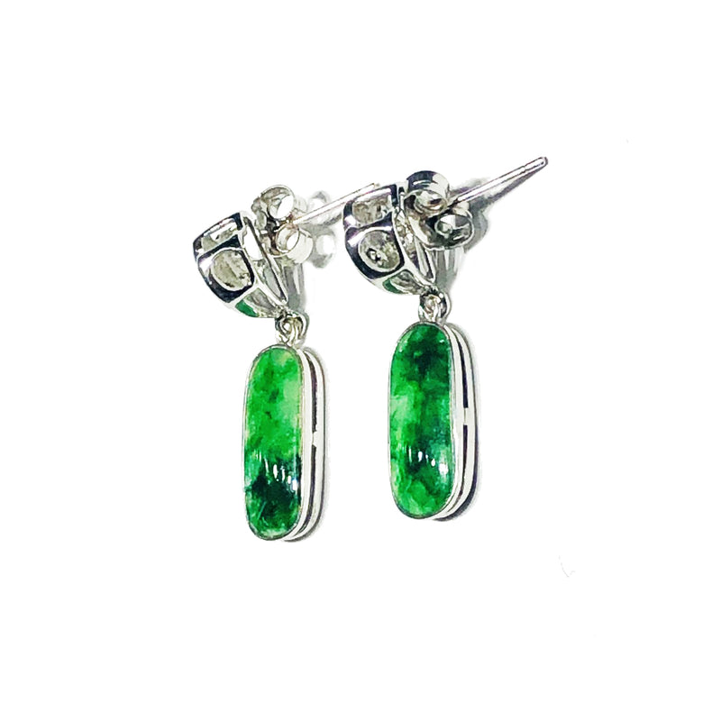 Oval Jade Diamond Earring (18K)