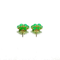 Flower Jade Stud Earrings (14K)