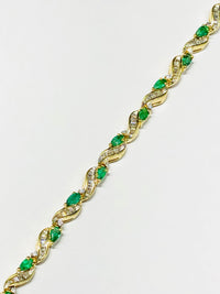 Emerald & Baguette Fancy Bracelet (14K)