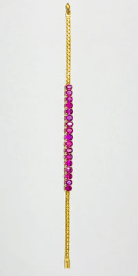 Çəhrayı yaqut qolbaq (18K)