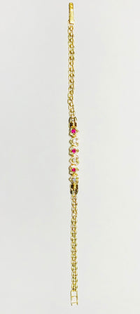 Heart Ruby Diamond Bracelet (14K)