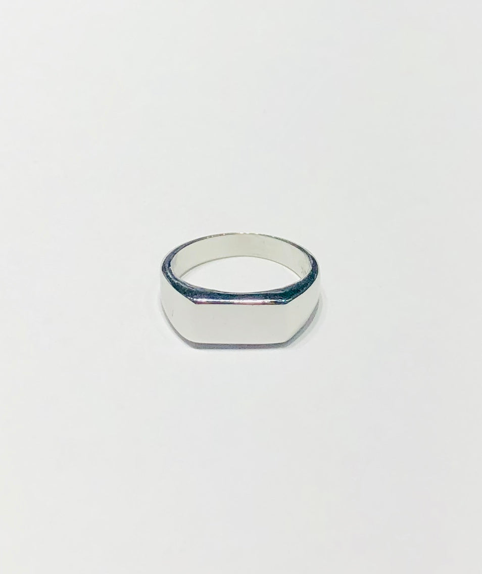 Rectangle Pinky Hollow Signet Ring (14K)