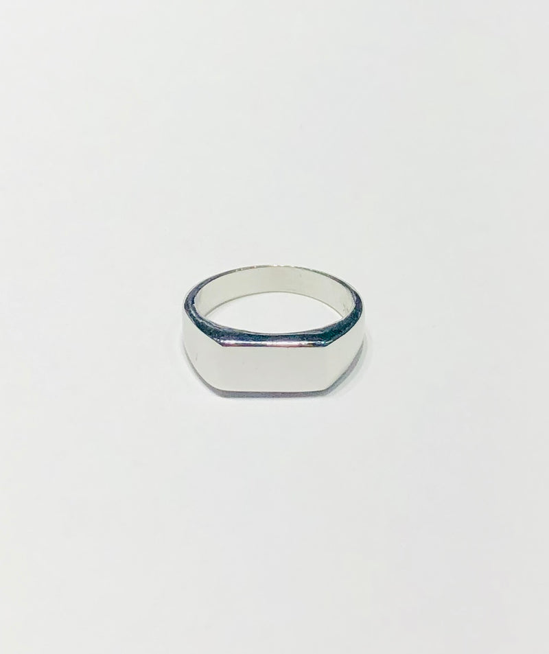Rectangle Pinky Hollow Signet Ring (14K)
