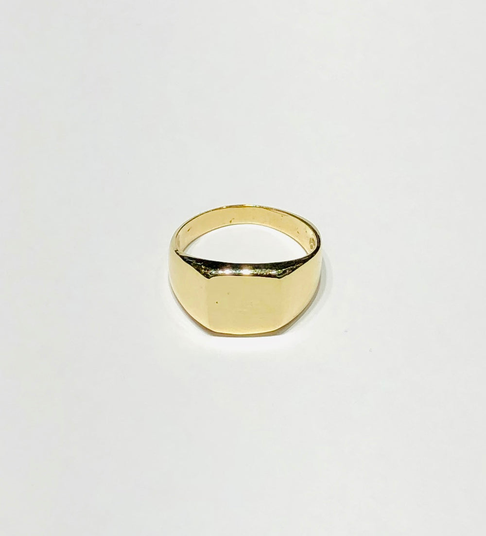 Square Hollow Pinky Signet Ring (14K)