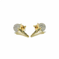 Diamond Halo Crucified Jesus Stud Earring (10K)