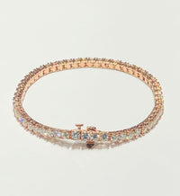 Tennis Diamond Rose Gold Bracelet (14K).