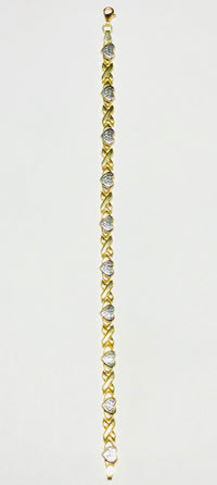 X and Heart Two-Tone Bracelet (14K)
