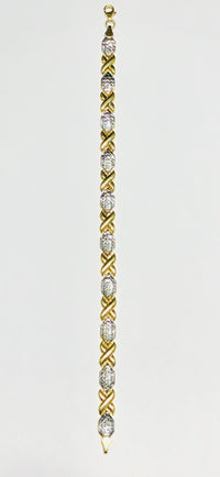 X and Hexagon Two-Tone Bracelet (14K)