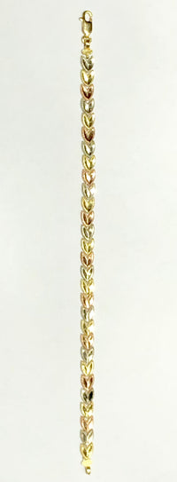 Tri-Color Full Leaf Bracelet (14K)