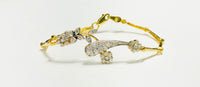 Flower & Leaf CZ Bracelet (14K).