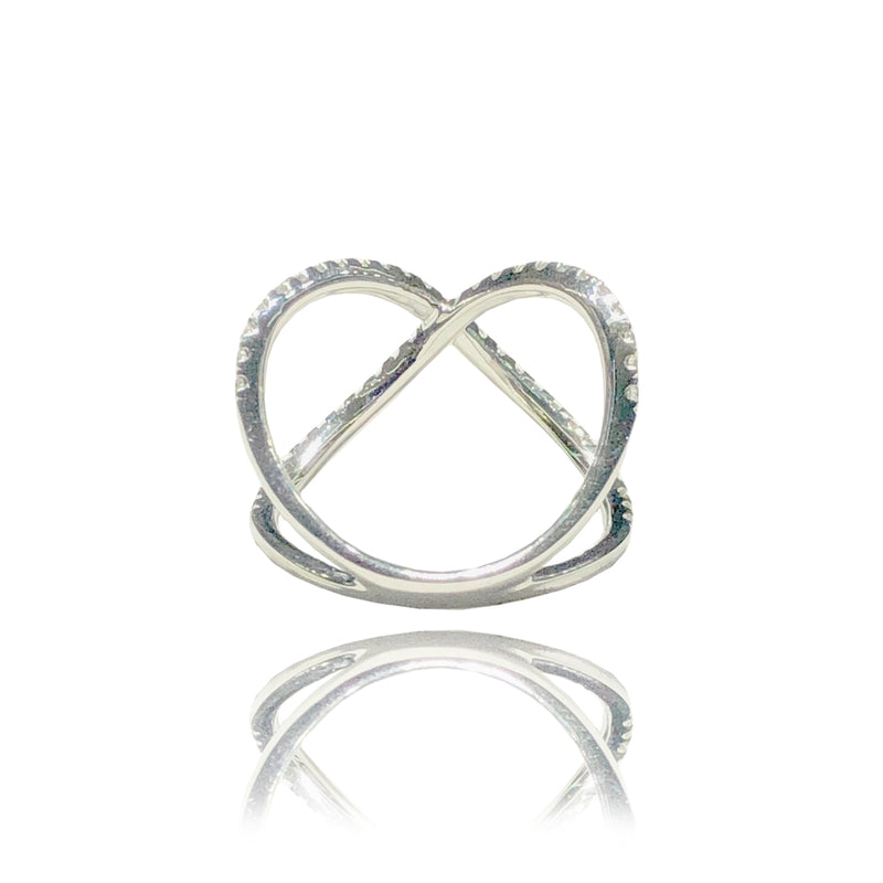 "X" Diamond Ring (14K)