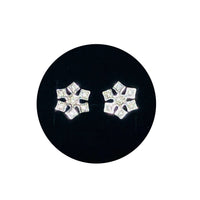 White Gold Snowflake CZ Earring (14K)