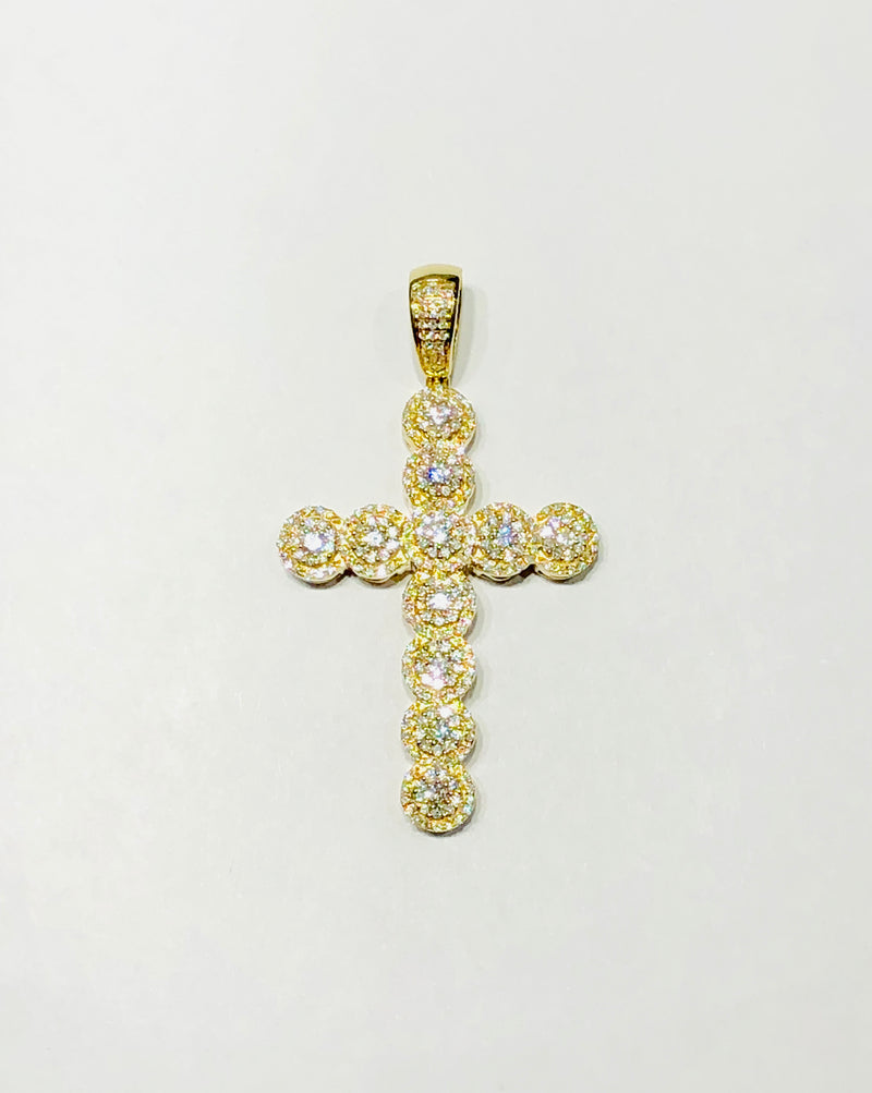 Yellow Gold Diamond Cross Pendant (14K)