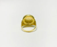 Two-Tone Gold Cannabis CZ Ring (10K)