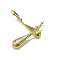 Dangling Plain CZ Earrings (14K)