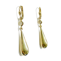 Dangling Plain CZ Earrings (14K)