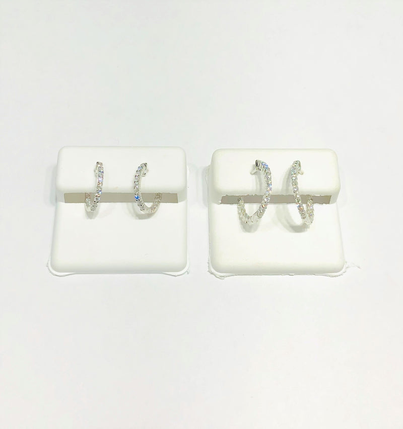 Round Huggie Diamond Earrings (14K)
