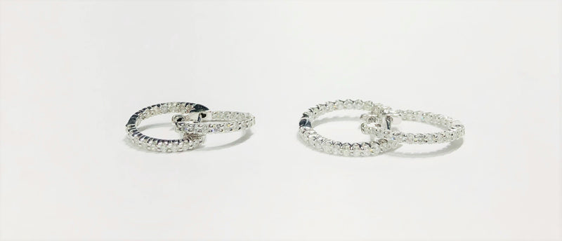 Round Huggie Diamond Earrings (14K)