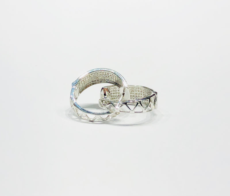 Six-Row Huggie Diamond Earrings (14K)