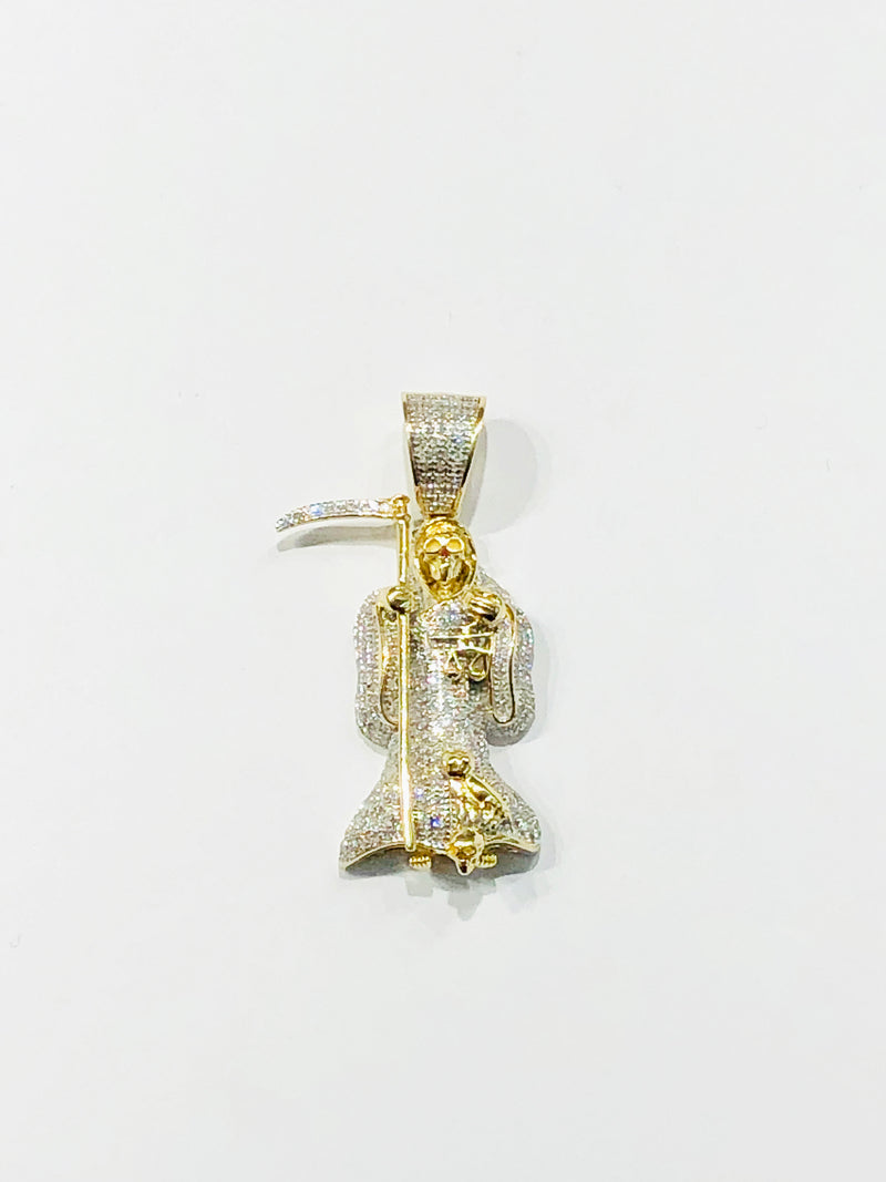 Santa Muerte Diamond Pendant (14K)