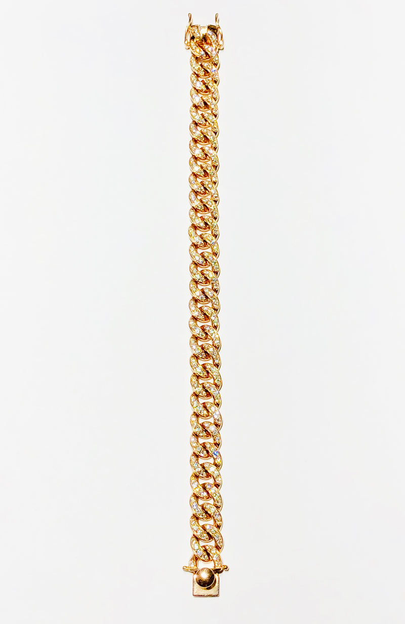 Diamond Rose Gold Miami Cuban link Bracelet (14K)