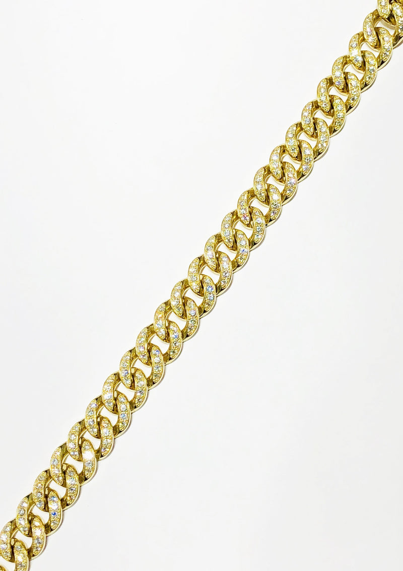 Diamond Miami Yellow Gold Cuban link Bracelet (14K)