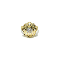 Octal Petal Flower CZ Ring (14K)