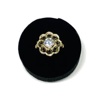 Octal Petal Flower CZ Ring (14K)