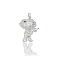 Stewie Griffin CZ Pendant (Silver)