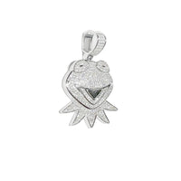 Iced-Out Kermit the Frog Pendant (Silver)