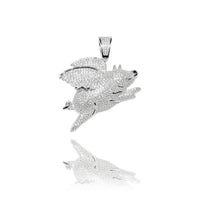 Flying-Pig CZ Pendant (Silver)