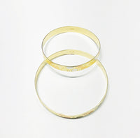 Tri-Color Diamond-Cut Bangle (14K).