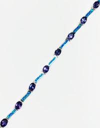 Blue Opal CZ Bracelet (Argento)