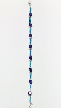 Blue Opal CZ Bracelet (Argento)