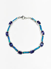 Blue Opal CZ Bracelet (Silver)