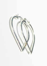 Heart Shaped Hoop Earrings (Silver)