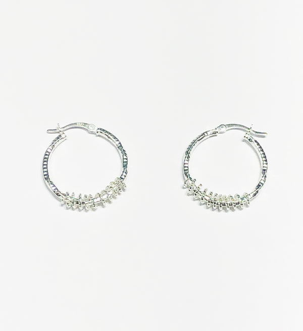 Spring Hoop Earrings (Silver)