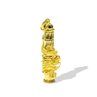 Pillar-Mounted Eastern Dragon Pendant 24K